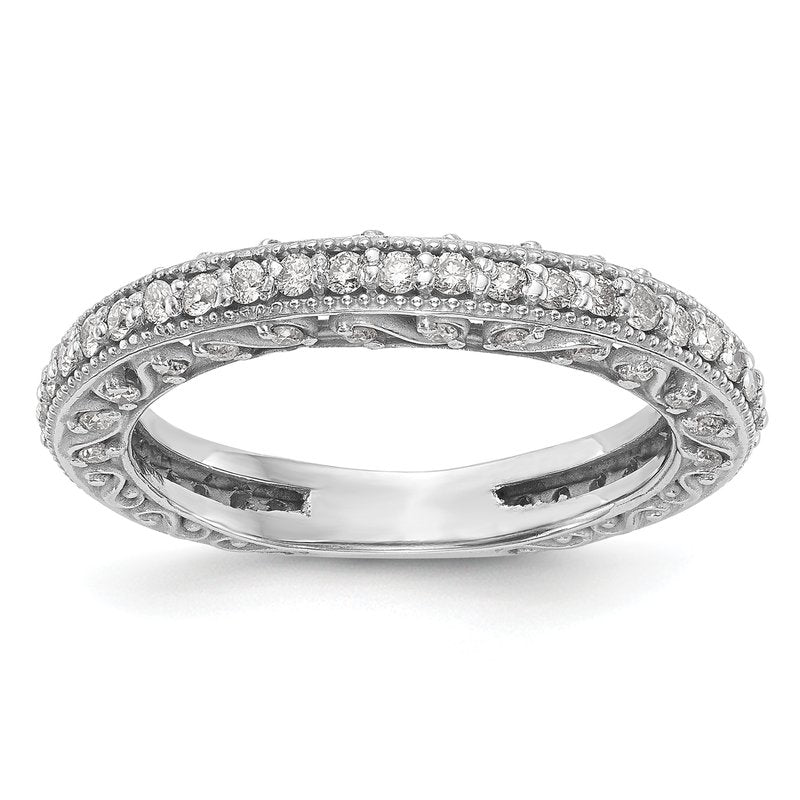 14K White Gold 1/2 carat Lab Grown Diamond VS/SI  D E F  Wedding Band