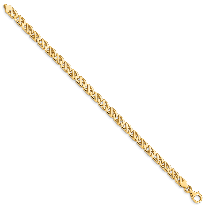 14K 18 inch 6.1mm Hand Polished Fancy Link with Fancy Lobster Clasp Chain