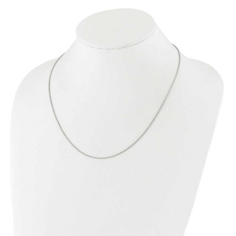 14K White Gold Adjustable 1.3mm D/C Wheat Chain