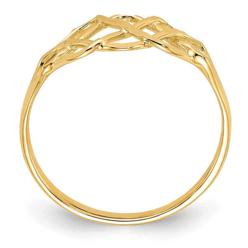 14k Polished & Diamond-Cut Fancy Ring