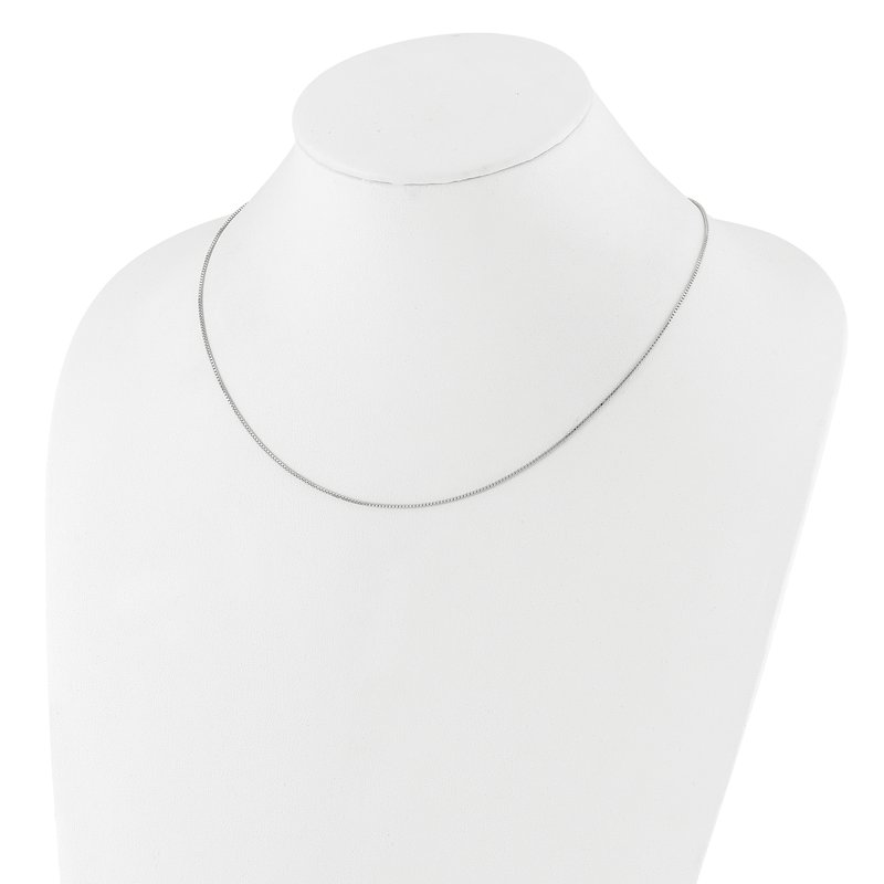 Sterling Silver Rhodium-plated Adjustable .95mm Box Chain