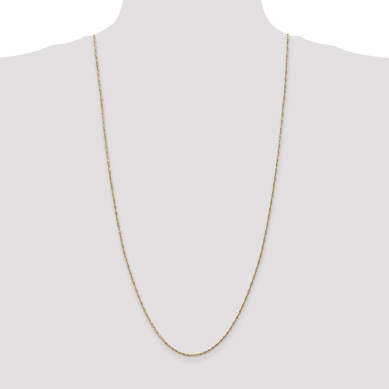 14K 10 inch 1.40mm Singapore with Spring Ring Clasp Anklet