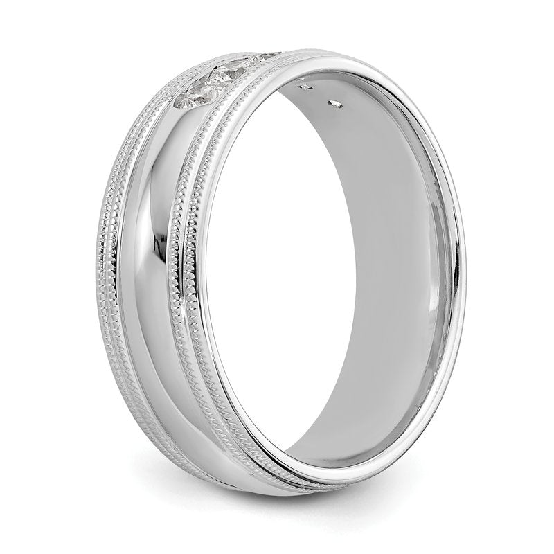 14K White Gold 1/2 carat Lab Grown Diamond VS+ F+ Size 10.5 Complete Double Miligrain Band