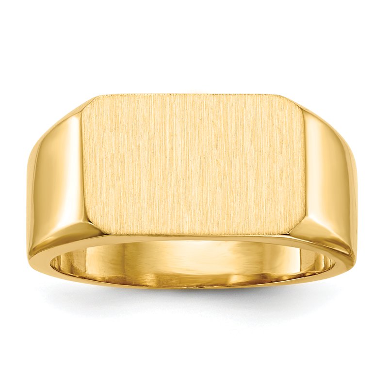14k 15.0x10.0mm Closed Back Mens Signet Ring