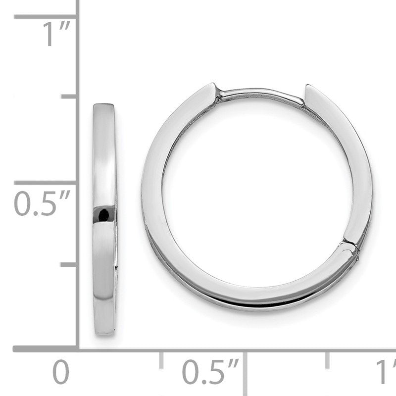 14K White Gold Hinged Hoop Earrings