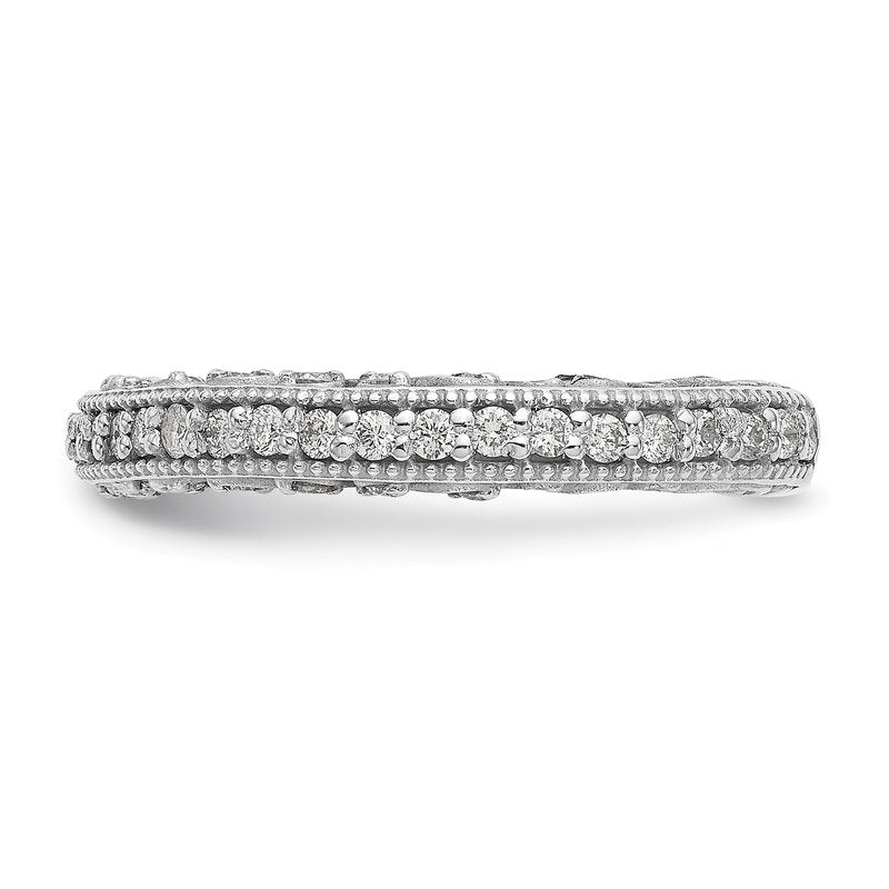 14K White Gold 1/2 carat Lab Grown Diamond VS/SI  D E F  Wedding Band