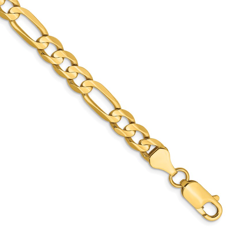 14K 26 inch 6mm Concave Open Figaro with Lobster Clasp Chain
