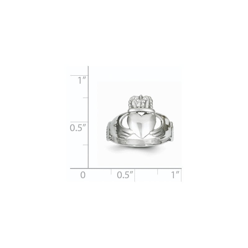 14k White Gold Ladies Claddagh Ring