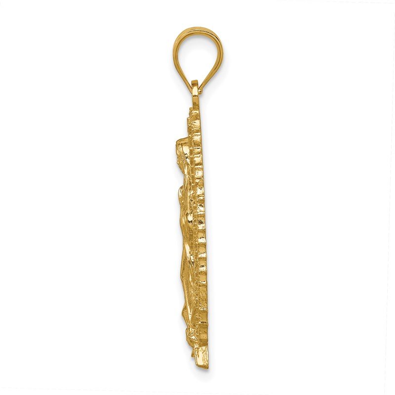 14K Polished and Textured Our Lady of Guadalupe Pendant