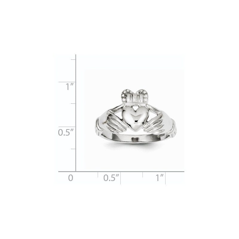 14k White Gold Men's Claddagh Ring