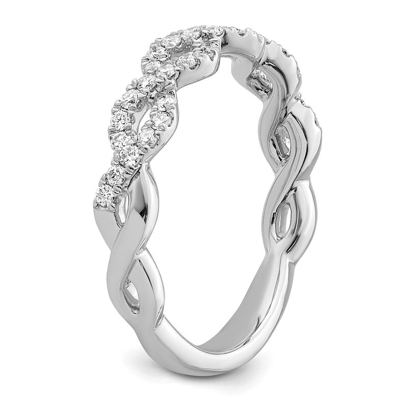 14K White Gold 1/3 carat Lab Grown Diamond VS+ F+ Intertwined Complete Band