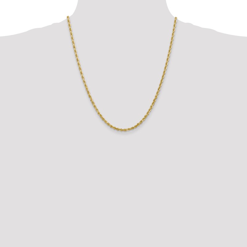 14K 26 Inch 3.35mm Diamond-cut Quadruple Rope Lobster Clasp Chain