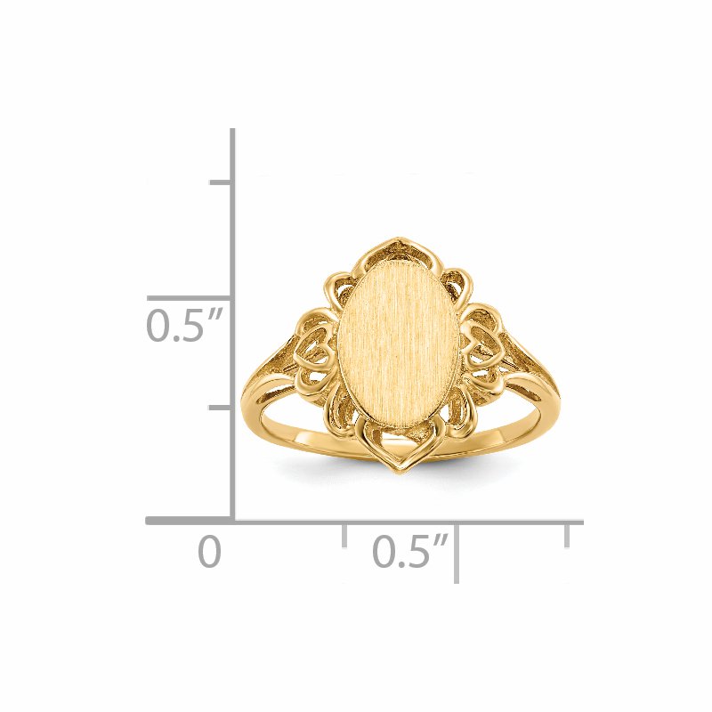 14k 7.5x10.5mm Open Back Signet Ring