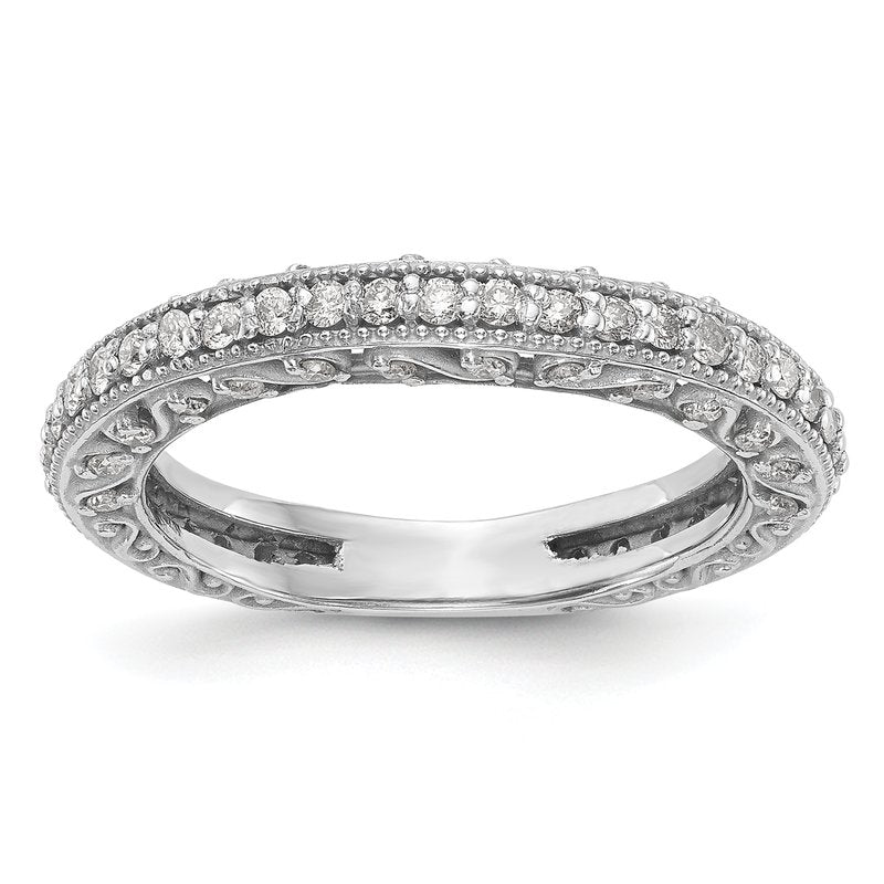 14K White Gold 1/2 carat Lab Grown Diamond VS/SI  D E F  Wedding Band