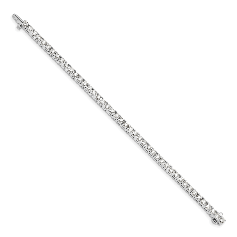 14k White Gold Complete 6.6 carat Round VS Diamond 4-prong 7 inch Tennis Bracelet