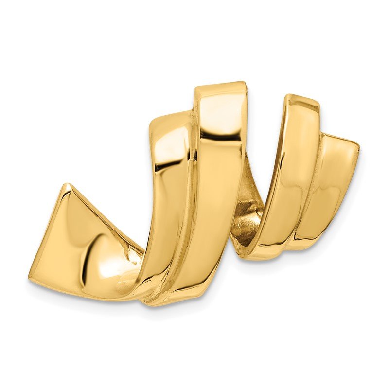 14k Polished Spiral Slide Fits up to 8mm Regular/10mm Fancy or Reversible Omega