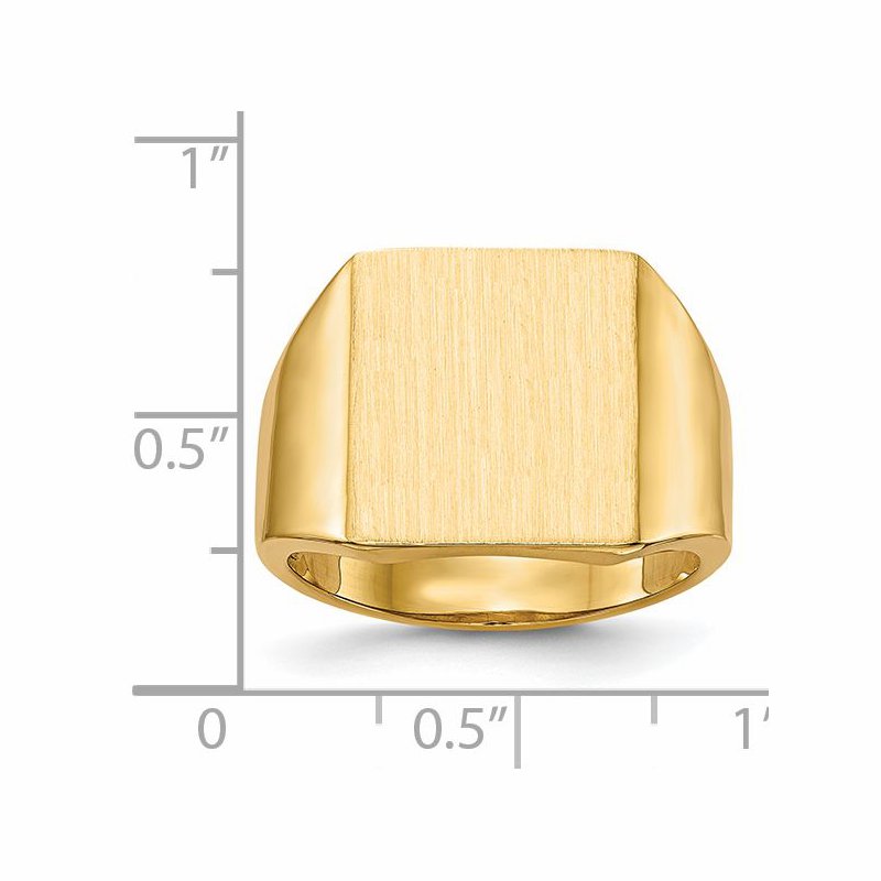 14k 13.5x15.0mm Open Back Mens Signet Ring