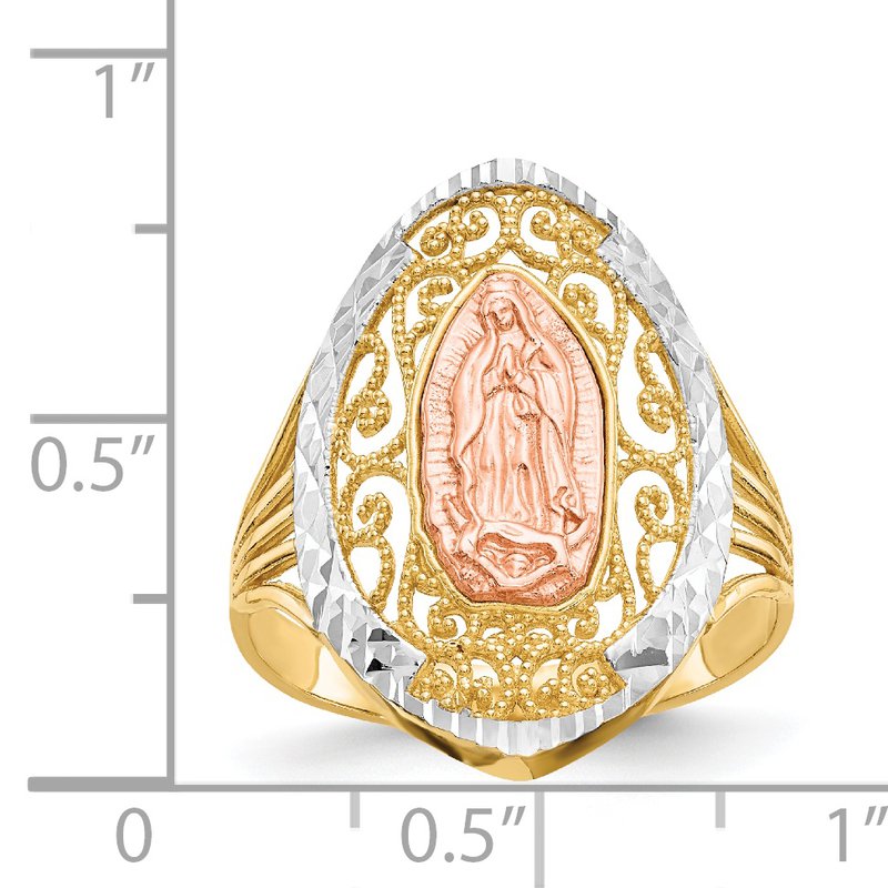 14K Two-tone w/White Rhodium Filigree Guadalupe Ring