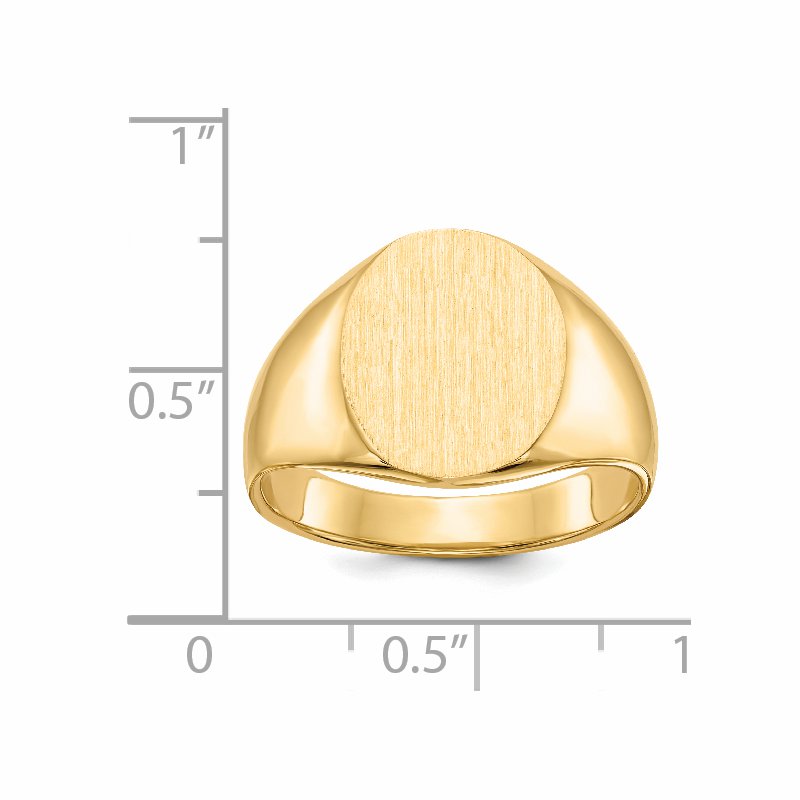 14k 12.0x14.5mm Closed Back Mens Signet Ring