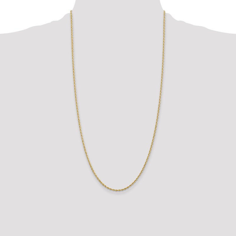 14K 10 Inch 2mm Diamond-cut Quadruple Rope Lobster Clasp Anklet