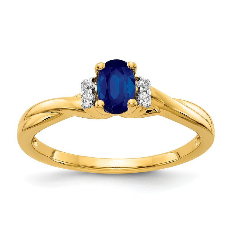 14k Diamond and Oval Emerald Ring