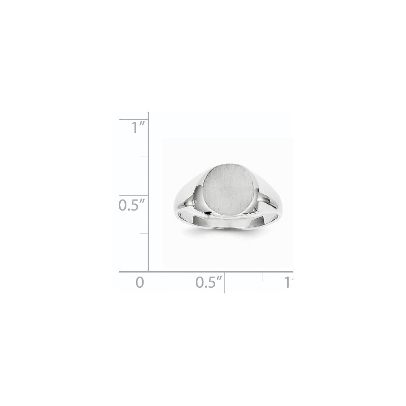 14k White Gold 9.0x9.5mm Closed Back Signet Ring