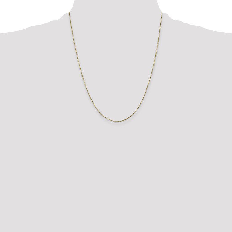 14K 26 inch .9mm Diamond-cut Round Open Link Cable with Lobster Clasp Chain