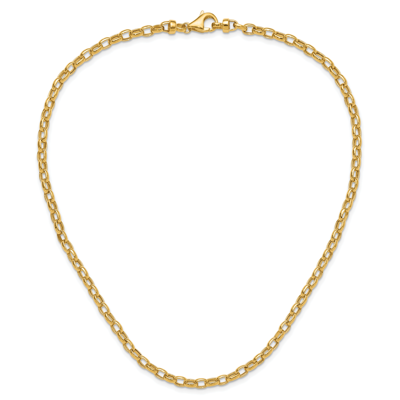 14k Polished 4.5mm Fancy Oval Link 18 inch Necklace
