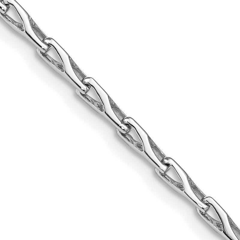 14K 18 inch 2.75mm Hand Polished Fancy Link with Lobster Clasp Chain