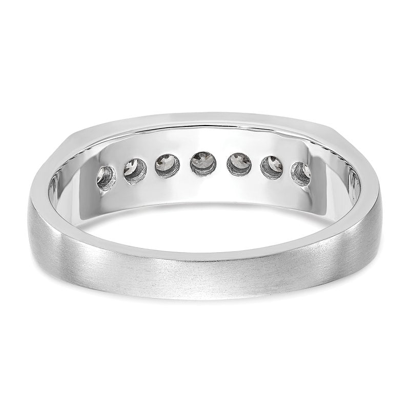 14K White Gold Men's 1/2 carat Lab Grown Diamond VS+ F+ Complete Channel Band