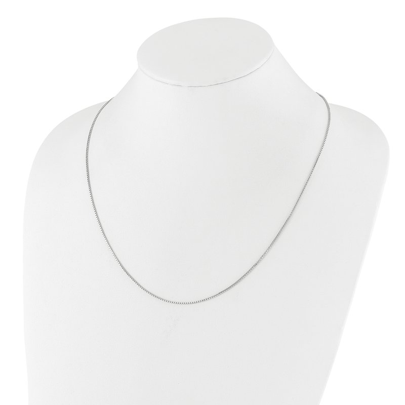 Sterling Silver RH-plated Adjustable 1.1mm Box Chain