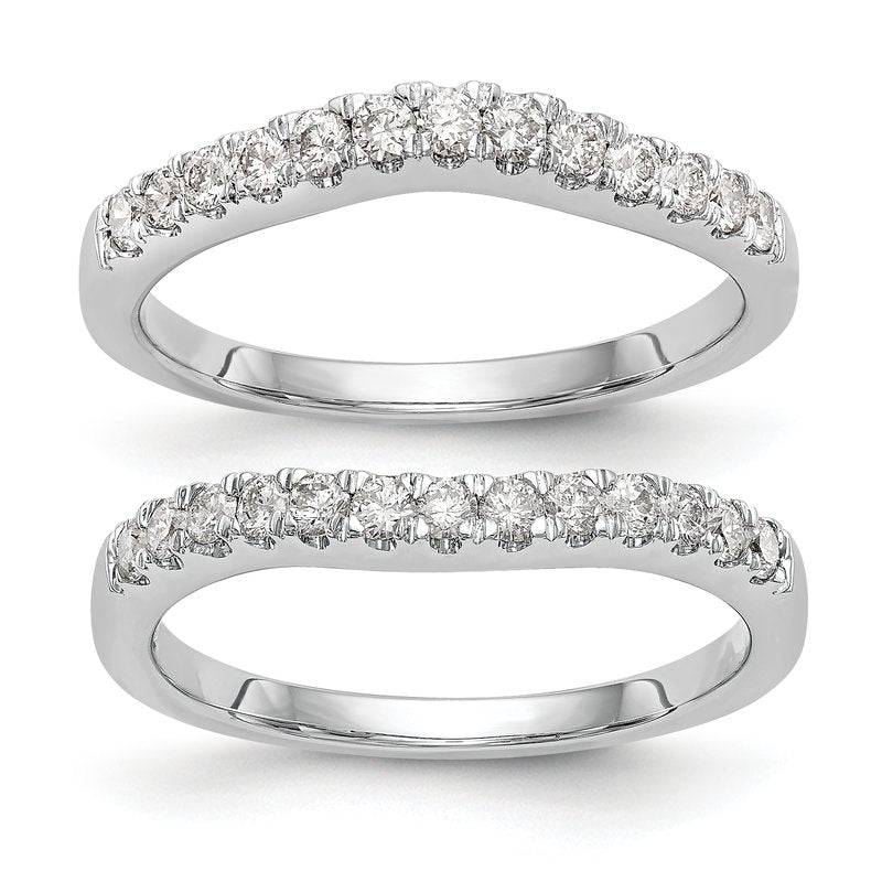 14K White Gold 1/5 carat Lab Grown Diamond VS+ F+ Set of Two Complete Wedding Bands