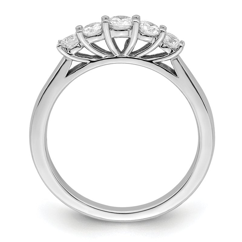 14K White Gold 3/4 carat Lab Grown Diamond VS/SI  D E F  5 Stone Ring