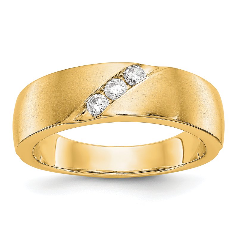 14K White Gold Men's 1/5 carat Lab Grown Diamond VS+ F+ Complete Band