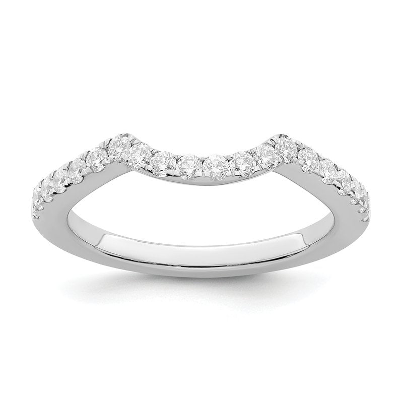 14K White Gold 1/4 carat Lab Grown Diamond VS/SI  D E F  Wedding Band