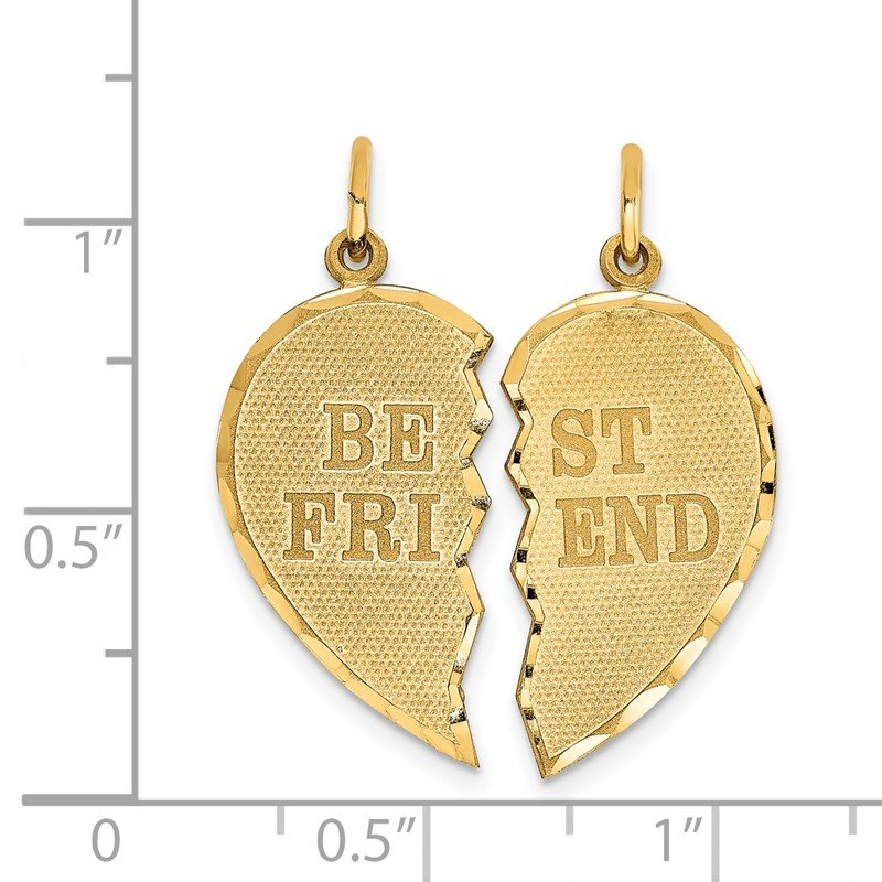 14k BEST FRIEND Diamond-cut 2-piece Charm