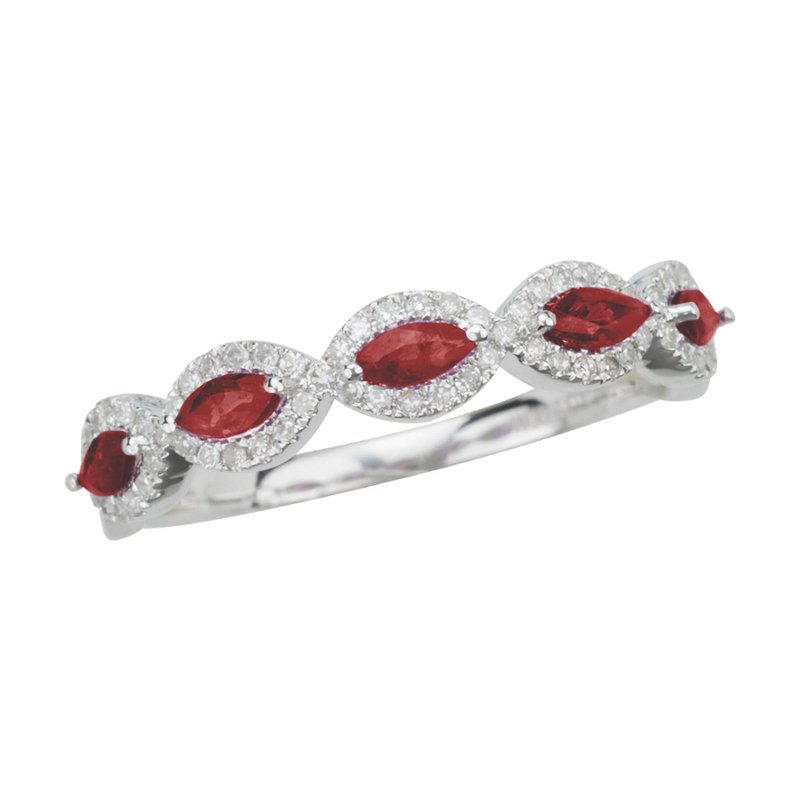 14K 0.17Ct Diamond Ruby Ring