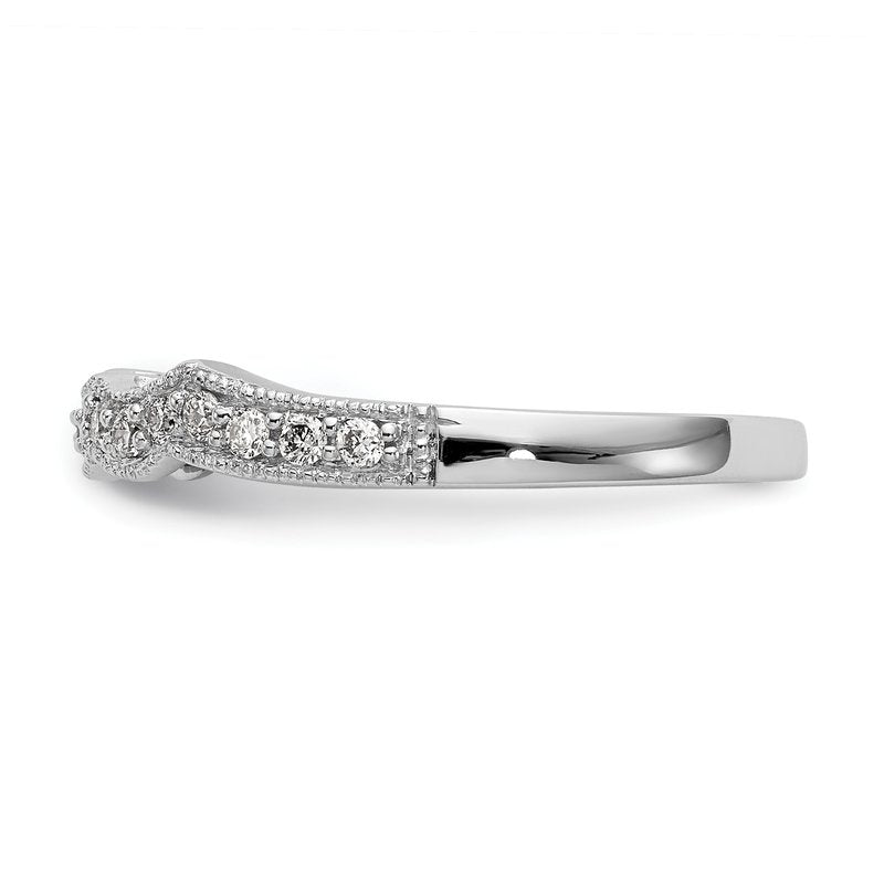 14K White 1/4 carat Lab Grown Diamond VS+ F+ Complete Wedding Band