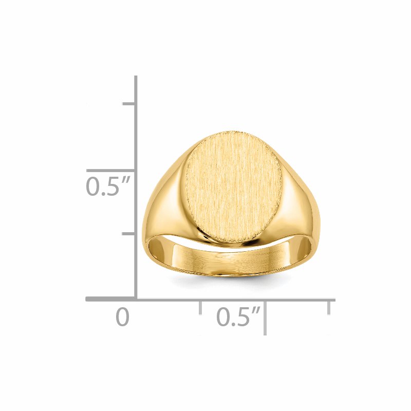 14k 10.5x12.0mm Closed Back Signet Ring