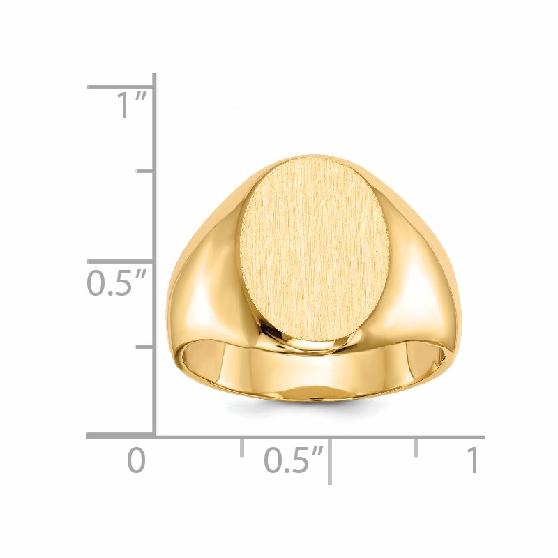 14k 11.5x16.0mm Closed Back Mens Signet Ring