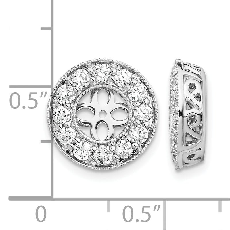 14K White Gold 1/2 carat Lab Grown Diamond VS+ F+ for 5.5-6mm Studs Complete Earring Jackets