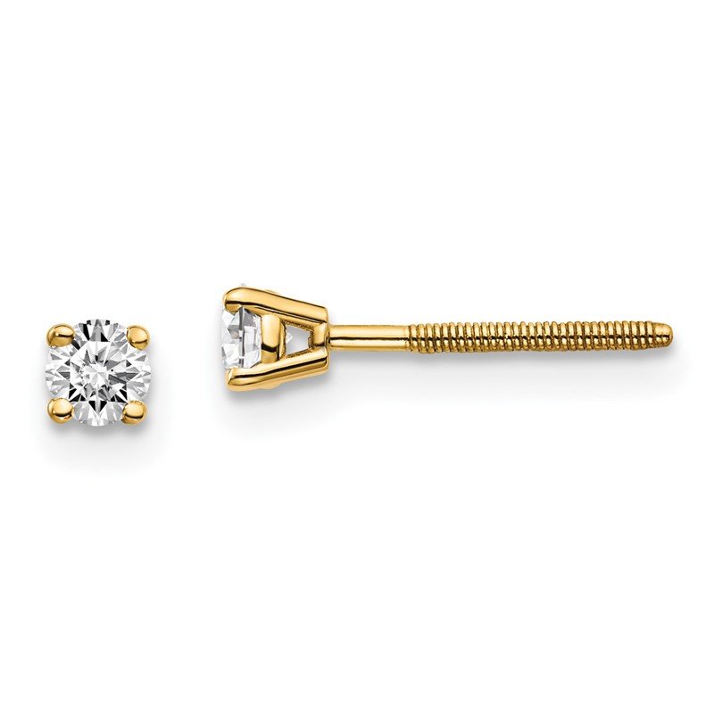 14ky .10ct. SI3 G-I Diamond Stud Thread on/off Post Earrings