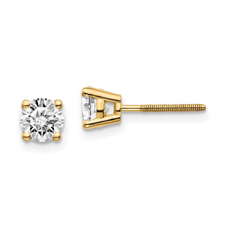 14ky .10ct. SI3 G-I Diamond Stud Thread on/off Post Earrings