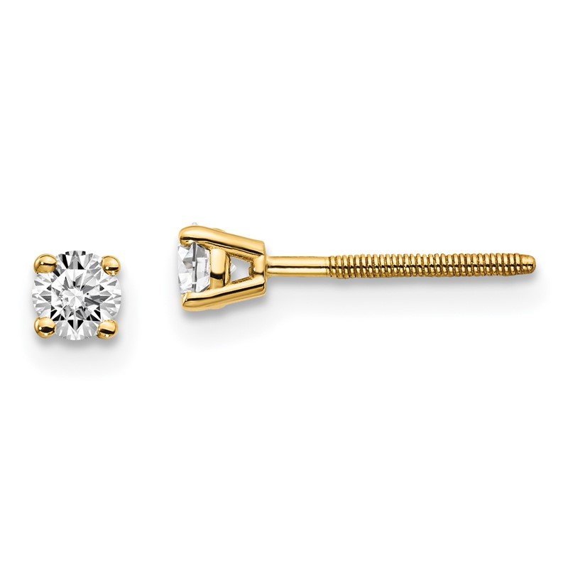 14ky .10ct. SI3 G-I Diamond Stud Thread on/off Post Earrings