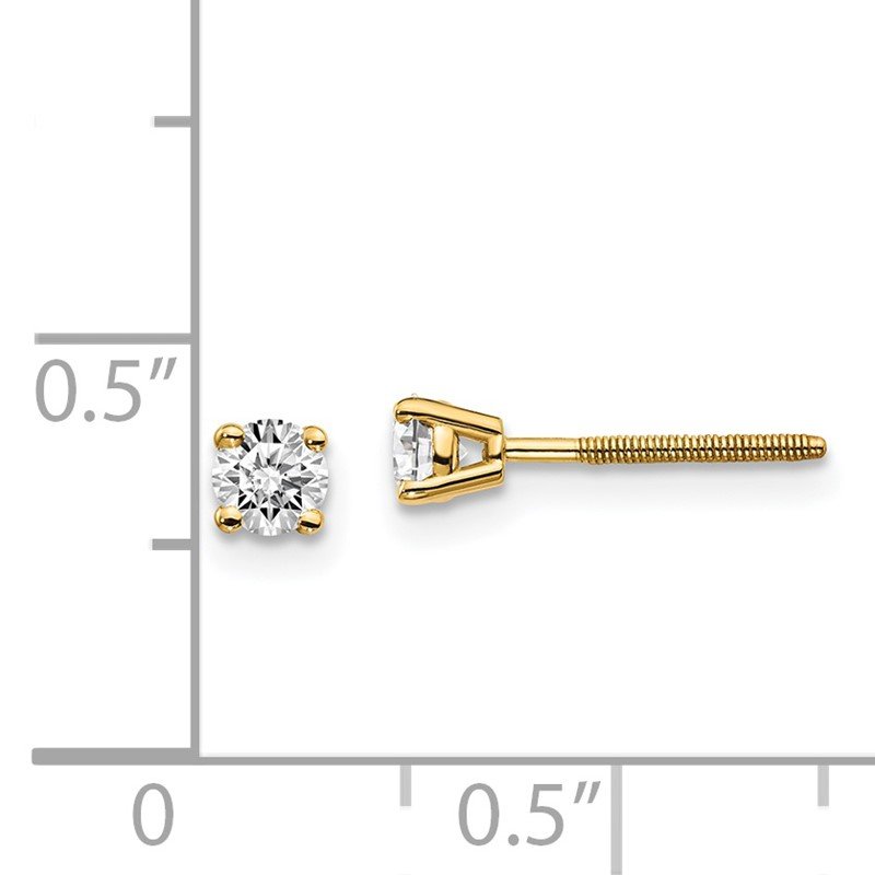 14ky .10ct. SI3 G-I Diamond Stud Thread on/off Post Earrings