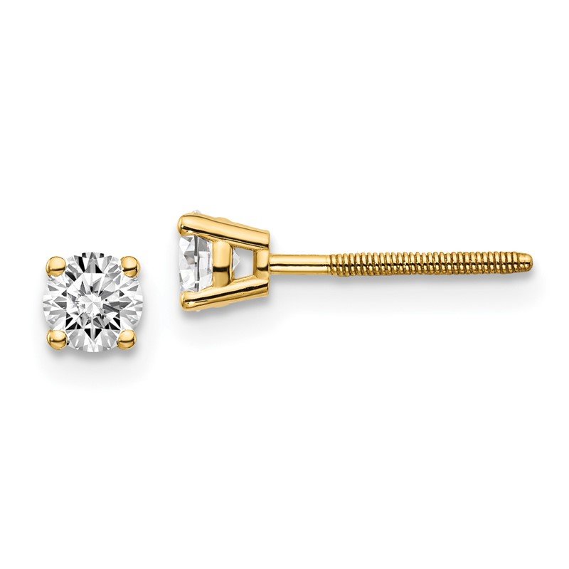 14ky .10ct. SI3 G-I Diamond Stud Thread on/off Post Earrings