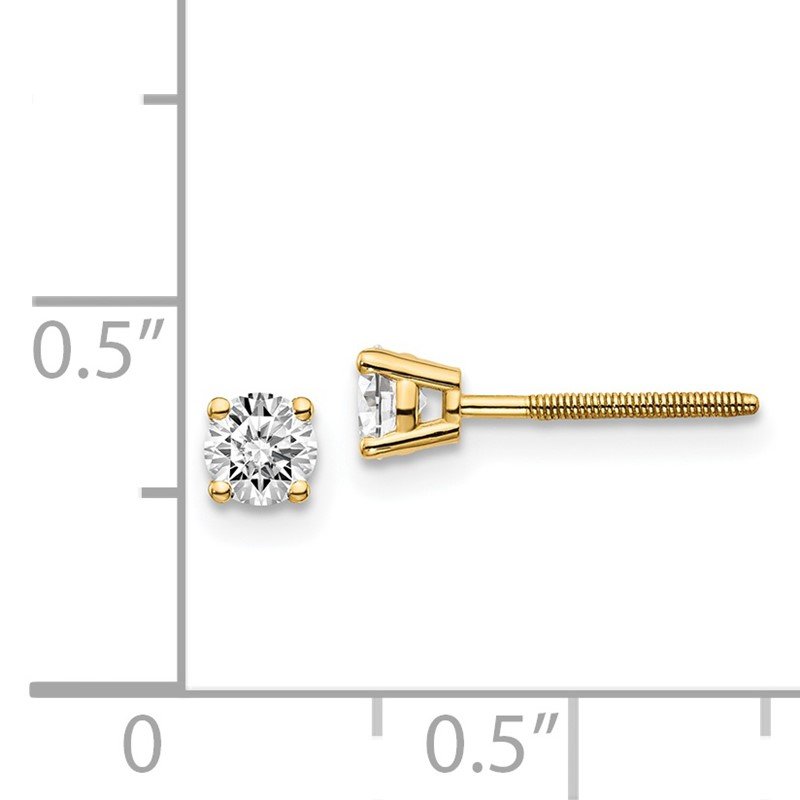 14ky .10ct. SI3 G-I Diamond Stud Thread on/off Post Earrings