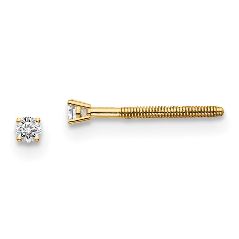 14ky .10ct. SI3 G-I Diamond Stud Thread on/off Post Earrings