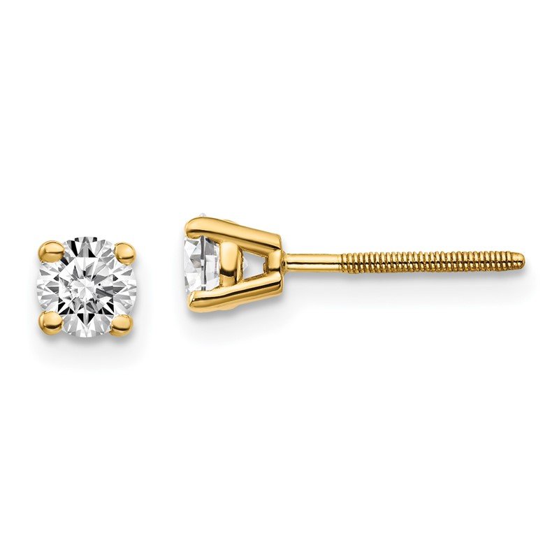 14ky .10ct. SI3 G-I Diamond Stud Thread on/off Post Earrings