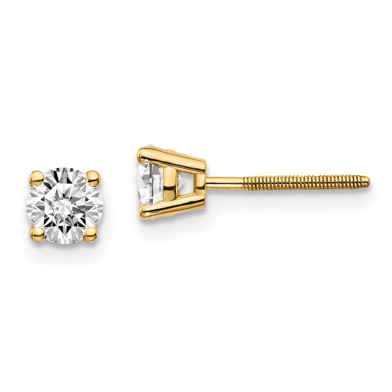 14ky .10ct. SI3 G-I Diamond Stud Thread on/off Post Earrings